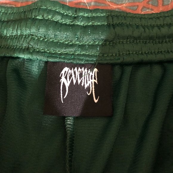 Revenge Mesh Embroidered Shorts Green - Picture 4 of 6